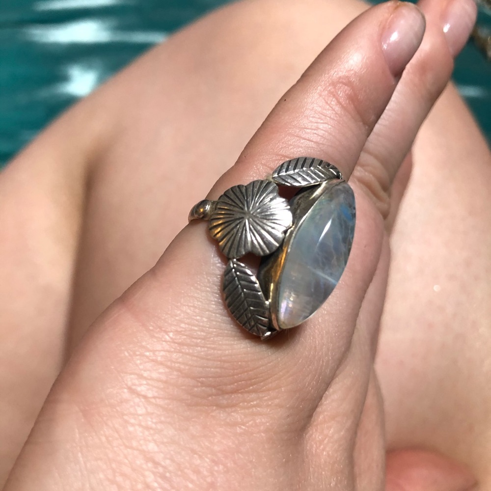 Silver Moonstone Ring - image 7